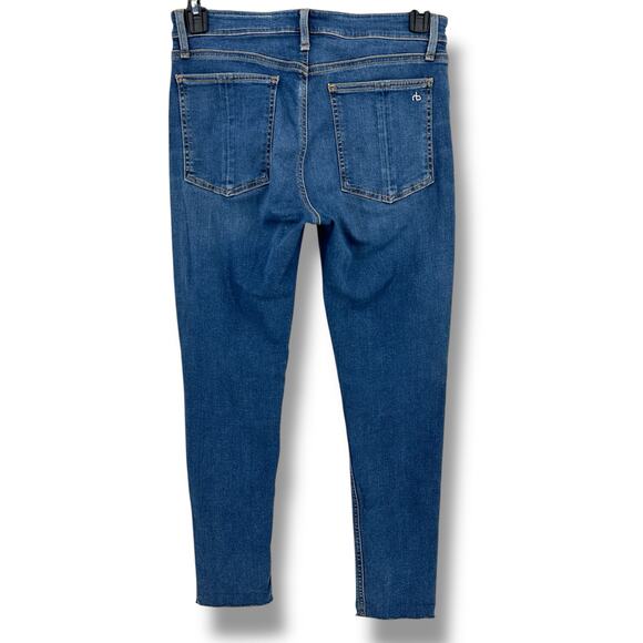 Rag & Bone Cate Mid Rise Ankle Skinny Jeans Womens Sz 30 Distressed Frayed Hem - Picture 4 of 8